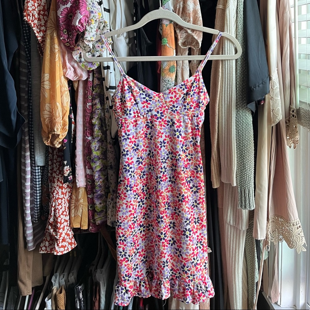 PLT Pink Floral Print Mini Dress